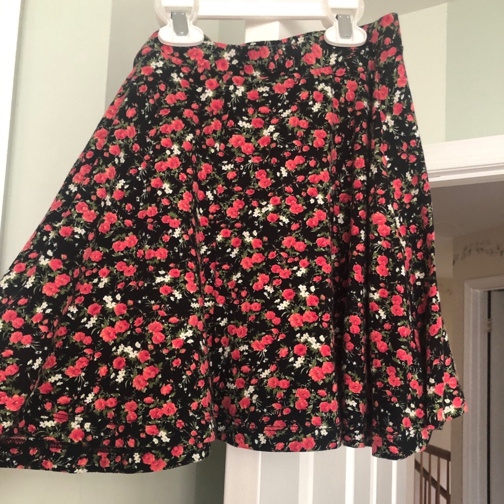 Red Floral Skirt